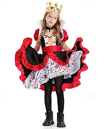 halpa -Alice in Wonderland Satu herttakuningatar Punainen kuningatar Myrkky Mekot Cosplay Elokuva-cosplay for Tyttöjen Lasten Karnevaali Naamiaiset Suoritus Juhlat