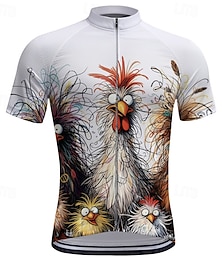 abordables -Homme Maillot Velo Cyclisme Manche Courte Cyclisme Tee-shirt Top avec 3 poches arrière VTT Vélo tout terrain Vélo Route Séchage rapide Zip frontal Mèche Noir Blanche Jaune Animal Spandex Des sports