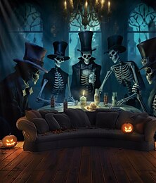 cheap -Halloween Decorations Skulls Party Hanging Tapestry Wall Art Large Tapestry Mural Decor Photograph Backdrop Blanket Curtain Home Bedroom Living Room Decoration