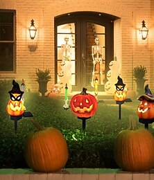 economico -luci di zucca solari per esterni di Halloween jack o lantern per cortile moderno inserto per pavimento in resina decorazione del paesaggio luci di zucca parodia