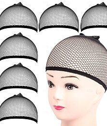 halpa -6kpl peruukkihattu, 6kpl musta verkkoperuukkilakkiverkko, umpipäällinen hiusverkko, liner-kudontalakit naisille, miehille, lapsille, peruukkihattu halloweeniin, cosplay