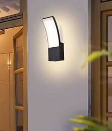 economico -applique da parete per esterni a led 12w arco applique da parete moderna per esterni impermeabile ip65 fissa su applique da parete nera per esterni adatta per portico esterno cortile giardino bagno