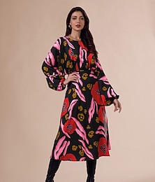 abordables -robe midi en satin à manches raglan et bateau