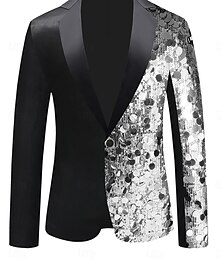 economico -Per uomo Giacca Blazer Tuxedo Festa Brillanti Discoteca A pois Blazer Nero Argento Oro Taglio sartoriale Monopetto - 1 bottone