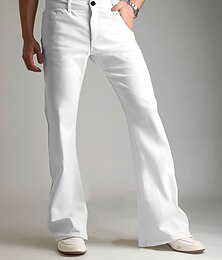 economico -Per uomo pantaloni della tuta Pantaloni a zampa Pantaloni Pantaloni da completo Tasche Liscio Comfort Traspirante Lunghezza intera Esterno Giornaliero Per uscire Di tendenza Informale Bianco Cachi