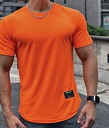 cheap -Men's Running T-Shirt Short Sleeve Tee Tshirt Casual Athleisure Breathable Quick Dry Soft Gym Workout Running Walking Sportswear Activewear Solid Colored Dark Grey Black White