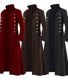 abordables -Rétro Vintage Médiéval Manteau Trench-coat Médecin de la peste Prêtre Couleur Unie Homme Steampunk Halloween Carnaval Mascarade Fête / Soirée Scène Adulte Manteau