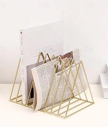 Недорогие -Треугольная металлическая подставка для книг, подставка для файлов, стойка для журналов, держатель для книг, настольная книжная полка, подставка для книг