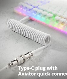 billige -tastatur kveilet usb c-kabel for gaming-tastatur dobbeltermet mekanisk tastaturkabel med avtakbar metallaviator 1,5 m usb-c til usb-a