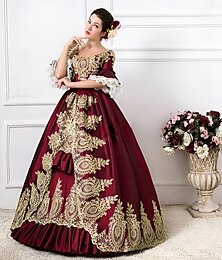 abordables -Rococo Victorienne 18ème Siècle Longueur au sol Longue longueur Robe Costume de fête Bal Masqué Grande taille Normal Personnalisée Fleuri Robe de bal Femmes Royal Soirée Bal de promo Carnaval de