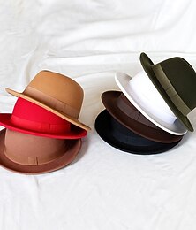 preiswerte -Mode für Männer Fedoras weicher Vintage Hamburger Hut Herren Zylinder Wollmischung Kappe Gentleman Filzhut