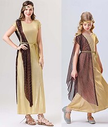 preiswerte -Göttin Faschingskostüme Kleid Halloween-Gruppen-Familienkostüme Kinder Erwachsene Damen Mädchen Mittelalterlich Altes Griechenland Rom Leistung Party Halloween Karneval Einfaches Karnevalskostüm