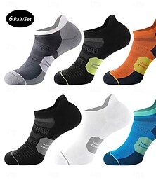 economico -Per uomo Pacco da 6 Confezioni multiple Calzini Sopra la caviglia Sotto la caviglia Calzini da corsa Calzini casual Nero Bianco Colore Color Block Sportivo Giornaliero Da mare Di base Medio spessore