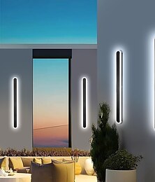 economico -lampada da parete moderna a led in acrilico impermeabile per esterni lunga 15,7-70 pollici luce colorata opzionale ip65 lampada da parete a led lampada da parete nera rettangolare elegante acrilico