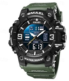 abordables -Reloj de cuarzo smael para hombre, minimalista, deportivo, informal, de negocios, luminoso, despertador, resistente al agua, reloj de silicona decorativo