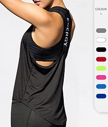 halpa -Naisten Harjoittelu T-paita Juoksutoppi Treenitoppi Tilkkutäkki Avoin selkä Hihaton Liivi Kausaliteetti Urheilu- ja treenivaatteet Yhtenäinen Nopea kuivuminen Pehmeä Hengittävä Kuntosaliharjoitus