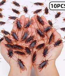 abordables -Lot de 10 modèles de cafards en plastique réalistes - cafards en caoutchouc pour Halloween, Noël, salles d'évasion et décorations effrayantes