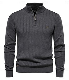 preiswerte -Neue herbst reißverschluss pullover pullover für männer hohe qualität warme winter stehkragen baumwolle gestrickte pullover männer