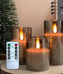 economico -3 pezzi di candele a LED senza fiamma con telecomando, lampada notturna lampeggiante alimentata a batteria AAA per Natale, matrimonio, festa, Halloween, casa, decorazione per la camera da letto