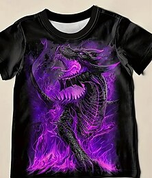 cheap -Boys 3D Graphic Animal Dragon T shirt Tee Short Sleeve Summer Spring Fashion Basic Kids 4-12 Years Crew Neck Outdoor Casual Daily Regular Fit