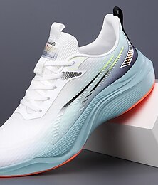 お買い得  -メンズ軽量通気性ホワイトランニングスニーカー - アウトドアスポーツやフィットネスに最適なクッション性のある運動靴