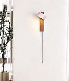 levne -led vnitřní nástěnné světlo teplé bílé japonský styl wabi-sabi žluté travertinové nástěnné svítidlo s vytahovacím kabelovým spínačem kreativní krémové stínidlo větrné lampy otočné nástěnné svítidlo