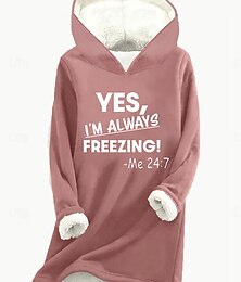 levne -dámská mikina mikina fleece dopis street denní nošení potisk ležérní comfrt mikina s dlouhým rukávem mikroelastický podzim zima podzim &amp; zimní comfrt prodyšná měkká tkanina