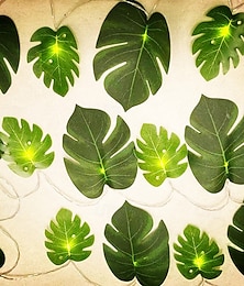 billige -simulert palmeblad fe string lys 10/20 led batteridrevet jule bryllup fest ferie hage camping atmosfære dekorasjon led krans lys