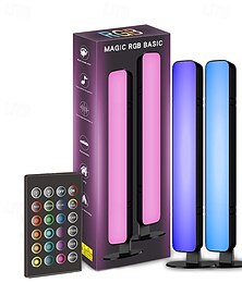 baratos -LED Luz Inteligente Barra com Controle Luzes de Ambiente Luz de Atmosfera para Quarto Lâmpada de Atmosfera de Computador Ambientação Luz de Competição Controle Remoto IR USB 2 Pacotes