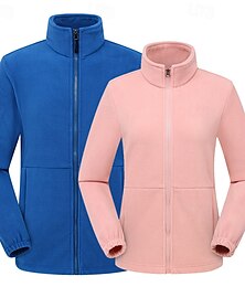 abordables -Mujer Chaqueta de lana para senderismo Invierno Al aire libre Mantiene abrigado Forro Polar Chaquetas de Lana Cremallera completa Escalada Camping / Senderismo / Espeleología Viaje Caqui Claro Negro