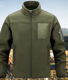 preiswerte -Herren Fleecejacke für Wanderer Winter Draussen Patchwork Warm Weich Komfortabel Vliesjacken Leichte Jacke Voller Reißverschluss Klettern Camping / Wandern / Höhlenforschung Reisen Schwarz Braun Grün