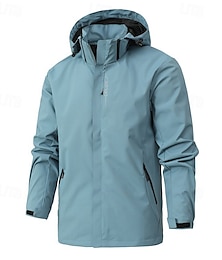 economico -Per uomo Giacca leggera Giacca softshell Impermeabile Giubbino da escursione Sportivo Campeggio e hiking Impermeabile Antivento Cerniera Tasche Autunno Inverno Tinta unica Attivo Con cappuccio