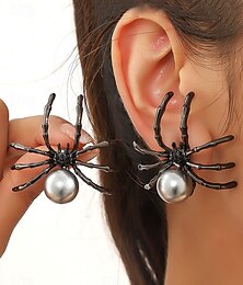 economico -orecchini ragno di Halloween con accenti di perle - gioielli gotici per cosplay, feste in maschera ed eventi di Halloween