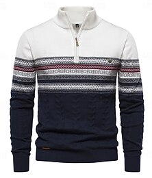 abordables -nouveaux pulls à glissière d'automne de haute qualité pour hommes pulls d'hiver chauds en coton pour hommes motifs ethniques pull décontracté pour hommes