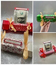abordables -pochette à tirer pour l'argent surprise de Noël, porte-cadeau en espèces de Noël à faire soi-même, pochette à tirer pour l'argent inspirée des bonbons, kit de pochette à tirer pour l'argent de Noël