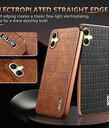 halpa -puhelin Etui Käyttötarkoitus Samsung Galaxy S25 Ultra S24 S23 S22 S21 Ultra Plus S21 FE A55 A35 A25 A15 5G Takakuori Ei-keltainen Iskunkestävä Retro Geometrinen printti TPU Pinnoitus PU-nahka