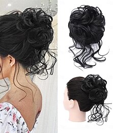 abordables -chignons Chignon A Clipser Cheveux Synthétiques Pièce de cheveux Extension des cheveux Ondulé Soirée du quotidien Usage quotidien Rouge Marron Grise