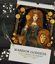 preiswerte -Kriegergöttin 2025 Mondphasenkalender heidnisches Geschenk Mondplaner Kunstkalender illustriert göttliche feminine griechische Mythologie