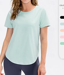 halpa -Naisten Juoksupaita Lyhythihainen Tee paita Kausaliteetti Urheilu- ja treenivaatteet Yhtenäinen Nopea kuivuminen Pehmeä Hengittävä Kuntosaliharjoitus Kävely Hölkkä Urheiluasut Urheiluvaatteet