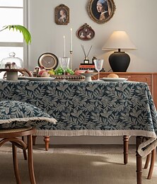 abordables -nappe motif jungle nappe florale rétro nappe jacquard rouge style élégant personnalisé salon printemps décoration de la maison taille personnalisée