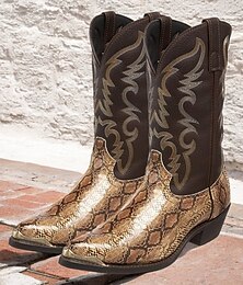 economico -Per uomo Stivaletti Stivali da cowboy Da tutti i giorni Appuntamento PU Argento Oro Autunno Inverno