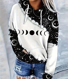 abordables -Sudadera con capucha para mujer, sudadera con estampado gráfico de calle, ropa de uso diario, sudadera informal con bolsillo, manga larga, microelástica, otoño invierno, cómoda, transpirable, tejido