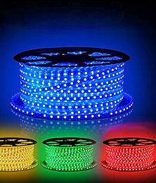 halpa -led-nauhavalot vedenpitävät 30m 98.4ft tiktok-valot 5050 smd 1800leds EU-pistokkeella lämmin valkoinen valkoinen punainen keltainen sininen vihreä leikkuri talon ruokasalissa olevaan baariin