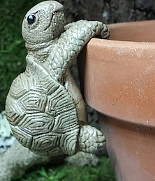 お買い得  -魅力的なカメの吊り鉢植えの像 - 妖精の庭のための樹脂製の庭の装飾 &庭のアート