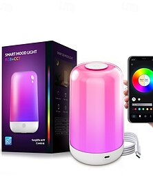 economico -Luce Notturna Smart LED Dimmerabile a Sette Colori con Controllo Touch Lampada da Tavolo Bluetooth Ricaricabile con Timer per Bambini Viaggi e Uso in Scrivania