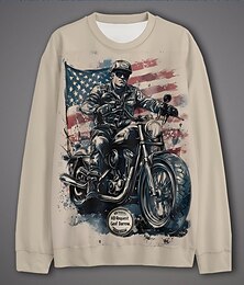 economico -Per uomo Pop art Moto Felpe Felpa pullover Manica lunga Felpa Con cappuccio Festività Fantastico Giornaliero Con stampe Da mare Sportivo Per uscire Stampe Inverno Primavera & Autunno