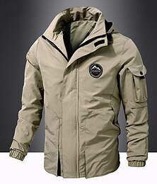 economico -Per uomo Giacca da esterno Parka da escursionismo Giacca tattica Esterno Tenere al caldo Fodera di vello Tasche Con cappuccio Inverno Autunno Tinta unica Attivo Sportivo Standard Nero Verde scuro