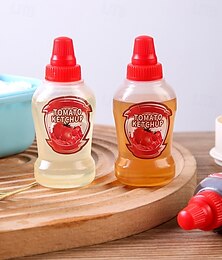 economico -4 mini bottigliette per condimenti da 40 ml, dispenser per miele/ketchup/salsa di soia/condimento per insalata, contenitori comprimibili per lunchbox, barattoli