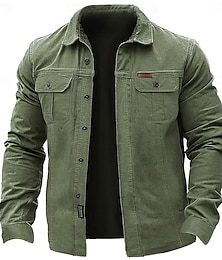 economico -Per uomo Tinta unica Cowboy Camicie da lavoro Camicia occidentale Camicia da carico Manica lunga Informale Compatto Sportivo Per uscire Inverno Primavera & Autunno Collo ripiegabile Stampa Verde