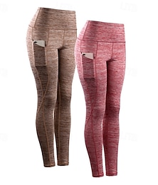 abordables -Mujer Pantalones para correr Leggings Bolsillo Cintura elástica Leggings Exterior Deporte Deportivo Otoño Secado rápido Ligero Suave Power Flex Maratón Corriendo Rutina de ejercicio A Medida Ropa de